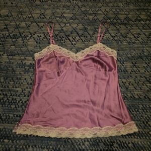 Elegant Lace Trim Satin Camisole
